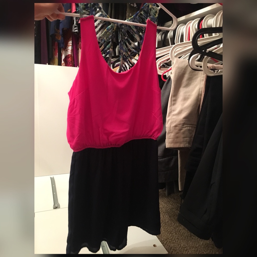 Romper pink and navy